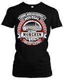 EIN Leben lang München Damen Girlie T-Shirt | Stadt - München Skyline - Fussball - Sport - München Shirt - Ultras | Schwarz (S)