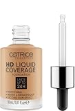 Catrice HD Liquid Coverage Foundation, Make Up, Nr. 048 Desert Beige, nude, für Mischhaut, glanzabsorbierend, langanhaltend, mattierend, weichzeichnend, matt, vegan, ölfrei, wasserfest (30ml)