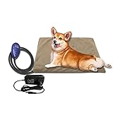 HOBEKRK Hundematten Katzen Hund Heizmatte Elektrisch Haustier Heizdecke Betten Wasserdicht Anti-Biss 12V Sicherheitsspannung Intelligenter 7-Gang-Thermostat,Brow