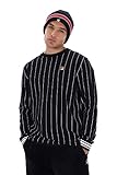 Fila Herren Cannon Striped Long Sleeve T-Shirt Blau, Schwarz , M