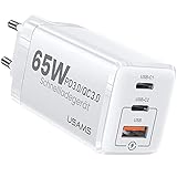 YOUSAMS USB-C Ladegerät 65W GaN: USB C Netzteil 3-Port Schnellladegerät Kompatibel mit MacBook Pro/Air | iPhone 12 Pro | Dell XPS 15 | Galaxy S21 | Pixel | Switch | MagS