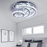 CXGLEAMING Moderner Kristall-Kronleuchter, LED-Mondkristall-Deckenleuchte Cool White Pendelleuchte Unterputz Kristall-Pendelleuchte Leuchte für Esszimmer Badezimmer Schlafzimmer W