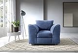 Abakus Direct Jumbo Cord Ecksofa, Sofa, Chenille-Kordelstoff, Blau (Sessel)