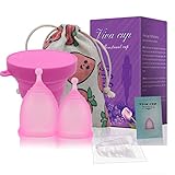 Menstruationstasse Aomiduo mehrwegbecher menstruationstasse aus medizinischem Silikon-Größe S (Mittel) und L (Gross) enthalten(Presented Travel Storage Cup)