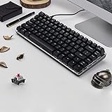 JUSHINI AK33 Mechanische Tastatur Gaming Mini LED-Hintergrundbeleuchtung Anti-Ghosting Bluetooth USB Kabelgebundene Tastatur Schwarz, Rot Schalter Weiß-licht Gaming-Tastatur für Büro und Sp