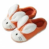 Damen Pantoffeln Hausschuhe Plüsch Kinder Herren Tiere-Serie Kuschelig süß Bunny für Schlafzimmer Herbst Winter Cartoon Indoor Wärme Weiche Schuhe Home Rutschfeste Slippers Häschen Plü