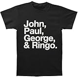 The Beatles John, Paul, George & Ringo offiziell Herren Nue Schwarz T Shirt, Schwarz (Black), XL