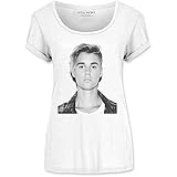 Bieber Justin Damen Rock Band T-Shirt - My World Logo (Weiss) (S-L) (L)