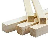 LOKIH 5pcs Kiefernquadratische Hölzerne Stöcke Holzleisten Ideal Auch Für Den Modellbau, Heimtextilien,30mmx30mmx100mm（5pcs）