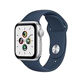 2021 Apple Watch SE (GPS, 40mm) - Aluminiumgehäuse Silber, Sportarmband Abyssblau - Reg