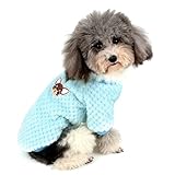 Hundepullover für kleine Hunde, für Welpen, Mädchen, Winter-Shirt, Haustier-Kleidung, für kaltes Wetter, Größe XXL, Blau (Rücken 39,4 cm, Brust 52,1 cm)