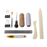 SHURROW Neu 16 Stück Buchbinderei Set Starter Tools Set Knochen Ordner Papier DIY Handwerk Nähen Buchb