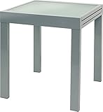 IB-Style - Diplomat Gartentisch-S | Aluminium SILBERMATT | Premium Ausziehtisch silbermatt 65-130 cm G