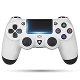 OUSMIN PS4 Controller, Bluetooth Wireless Controller für PS4/Pro/Slim (Weiß)