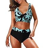 Yoofeiduoduo Zweiteiliger Badeanzug Plus Size Bikini Frauen Push Up Sexy Badeanzug Hohe Taille Bikini Set Brasilianischer Badeanzug Beachwear Strandbikini Swimsuit Badeanzüge Lace Up Bikini B