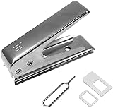 Eaxus® SIM-Karten Stanze - Nano SIM Cutter Kartenschneider mit Adapter Set für Handy & Smartphone, Silb