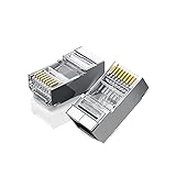 WangQianNan Solides Ethernet-Kabel 10/50 PCScat6 RJ45 Stecker 8P8C Modular Ethernet Kabelkopf Stecker vergoldet CATE 6 Crimp Network RJ 45 Crimperanschluss CAT6 Für Home-Office-Netzwerk