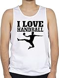 Handball Geschenk für Handballer - I Love Handball mit Silhouette - schwarz - XL - Weiß - Sport - BCTM072 - Tanktop Herren und Tank-Top M