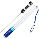 PKGE Lebensmittel-Kochen, digitales Multifunktions-Fleischthermometer mit sofortiger Anzeige, lange Sonde, hintergrundbeleuchteter LCD-Bildschirm, ideal für Küche, Milch und Wasser Truthahn, 15