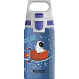 SIGG Shield One Space Kinder Trinkflasche (0.5 L), Edelstahl Kinderflasche mit auslaufsicherem Deckel, einhändig bedienbare W
