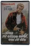 Mehr Relief-Schilder hier... James Dean, hochwertig geprägtes Filmplakat - Blechschild 30 x 20 cm, Plakat Portrait Reproduktion Wanddek