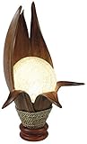 Deko-Leuchte LOTUS KARIMA, 6 Blätter, Tisch-Lampe aus Natur-Materialien, Stimmung