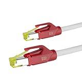 AIXONTEC 5 m CAT 7 Ethernet LAN Kabel 10 Gigabit RJ45 Profi Netzwerkkabel Grau Rot RJ 45 Hirose TM31 Netzwerkstecker Patchkabel kompatibel CAT.5e CAT.6 A CAT 7 Kat 8 Kabel Router PC Switch PS5