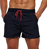 yuyangdpb Herren-Badehose, 12,7 cm, Strandshorts mit Taschen, Navy02, M