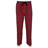 Hanes Ultimate Men's Flannel Pant, Red Plaid, S