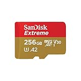 SanDisk Extreme microSDXC UHS-I Speicherkarte 256 GB + Adapter (Für Smartphones, Actionkameras und Drohnen, RescuePro Deluxe A2, C10, V30, U3, 160 MB/s Übertragung)