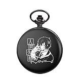 DMCMX Anime Game Pocket Watch Bungo Streune Hunde Dazai Osamu Halblangen Zeiger Klassische Vintage Stil Taschenuhr Quarz Bewegung Metallhülle Sehr geeignet for Geschenk for einen F