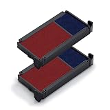 Trodat Ersatzkissen 6/4912/2 für den Office Printy Textstempel – Stempelfarbe blau-rot, 2er-Pack, 312660