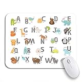 Gaming Mouse Pad Nette Zoo Alphabet Cartoon Tiere Buchstaben Katze Hund Schildkröte rutschfeste Gummi Backing Mousepad für Notebooks Computer Maus M