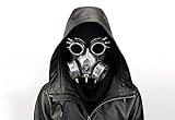 Ulalaza Steampunk-Gasmaske / Schutzbrille, Verkleidung, Retro, Gothic, Punk, Zombie, Soldaten, Totenkopf, Maske für Halloween, Cosplay, Requisiten, silber, Einheitsgröß