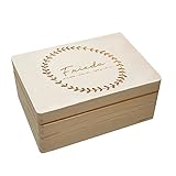 Personalisierte Erinnerungsbox Box Aufbewahrungsbox Erinnerungskiste mit Namen Holzkiste für Kinder Geschenkbox Geschenkidee für Jungs Mädchen Herzkranz Weihnachten Geburtstagsgeschenk