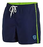 Zagano Badehose Herren Badeshorts Herren Milan mit seitlichen Taschen Gesäßtasche I Modische Herren Shorts Schwimmen Freizeit Wassersport I Badeshorts in der Farbe Dunkelblau, Größe 5XL