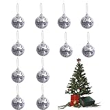 Christbaumschmuck Spiegelkugel Klein Discokugel Klein Spiegelkugel Weihnachtsbaumkugel Christbaumschmuck für Party Hochzeit Weihnachtsbaum Bar Dekoration Mirrorball Reflektierende Glänzende,5cm Silb