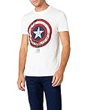 Marvel Herren Ca Comic Schild T-Shirt, weiß, L