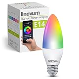 linovum E14 LED Kerze Smart Wifi Sprach- & Appsteuerung RGB dimmbare Lichtfarbe - WLAN Lampe kompatibel mit Alexa Echo, Google H