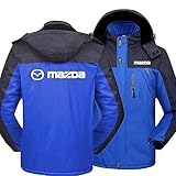 GLSHI Kapuzenpullover Jacke Wasserdicht Strickjacke Plus Vlies Maz-Da Drucken Dick Warm Herren & Damen Beiläufig Ski Anzüge,Blue b,3XL