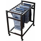 Hosenbügel Kleiderständer auf rollen Boden Wandschrank Hosenaufbewahrungsregal-Organizer mit Rädern, Holz Groß Platzsparend Rollender Hosenwagen, Schwerlast Multifunktional Jeans-Ausstellung