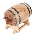 BORDSTRACT 1l Whiskyfass, Mini Rustikal 23x15x17cm Eichenholz mit 4 Halterungen 1 Zapfhahn zur Lagerung von Rotwein Brandy Whisky(Grundfarbe schwarzer Reifen)