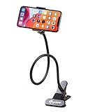 GRIPPY Premium Handyhalterung für Bett, Schreibtisch, Auto - 360 Grad Schwanenhals flexibel Ständer für iPhone 12 Mini, 12 Pro Max, 11 Pro XS Max X 8 7 6S, Samsung S21 S20 S10 S9, Smartphone - Schw