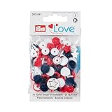 Prym 393061 Sternform Color snaps Prym Love Druckknopf Color KST 12,4mm rot/weiß/