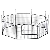 QJM Hundelaufstall - Freilaufgehege Welpenlaufstall Tierlaufstall Haustierzaun Aus Metall Zusammenklappbar für Haustier, Hund, Trainingszaun - 8