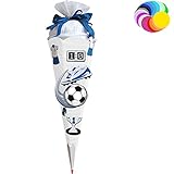 alles-meine.de GmbH Bastelset - Schultüte _ Farbe & Größe wählbar _ 70 / 85 / 100 cm - Fussball Bastelschultüte - Zuckertüte zum selber Basteln Bemalen Bekleb