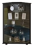 PKline Vitrinenschrank Glas Vitrine Eckschrank Standvitrine Wohnzimmer Schrank schw