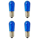 GutReise E14 12V Blau LED Birnen,4ST E14 3LEDS AC/DC Lampen Schraublicht Lampen 0,5Watt 25-35Lm (Blau)
