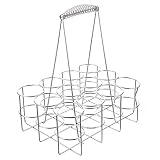 Cabilock Metall Flaschenkorb 12 Flaschen Tragekorb Behälter Flaschenträger Milchflaschenkorb Flaschentragekorb Weinflaschenträger Bierflaschen Träger für Zuhuase Oktoberfest Party Deko 22CM