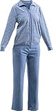 Erwin Müller Damen Nicki Freizeitanzug, Freizeithose, Freizeitjacke Rauchblau Größe 44 - Reißverschluss, Eingriffstaschen, angenehm w